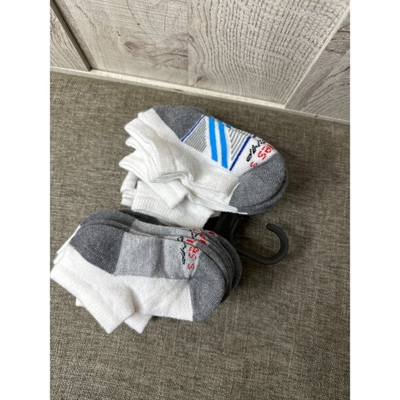 Hanes Youth Boys Ankle Socks 12-Pack Size Small White & Gray Cotton Blend - Picture 4 of 5